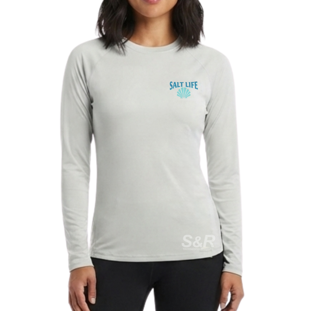 Salt Life Long Sleeve Cloud Grey Ladies Rash Guard